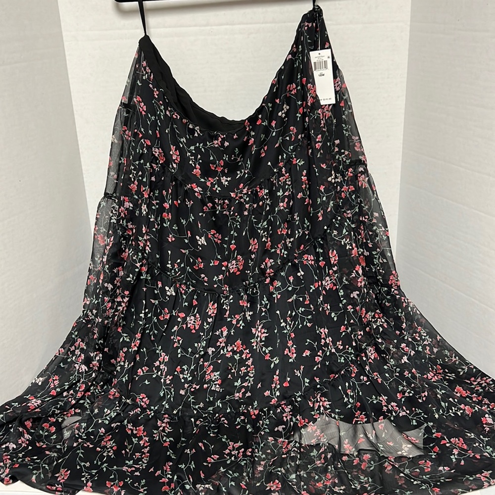 Ralph Lauren Skirt 18W Long Lined Pink & Red Floral NWT